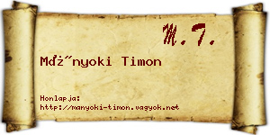 Mányoki Timon névjegykártya